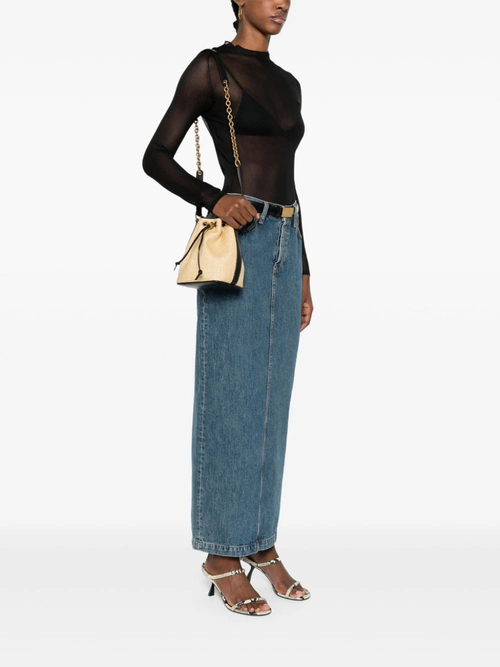 Saint Laurent Raffia Bucket Bag