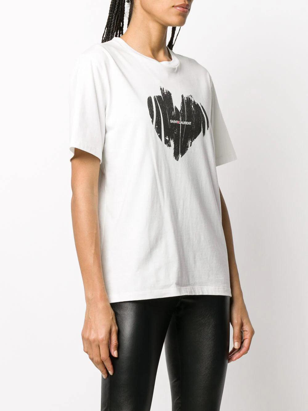 Saint Laurent "saint Laurent" Heart T-shirt
