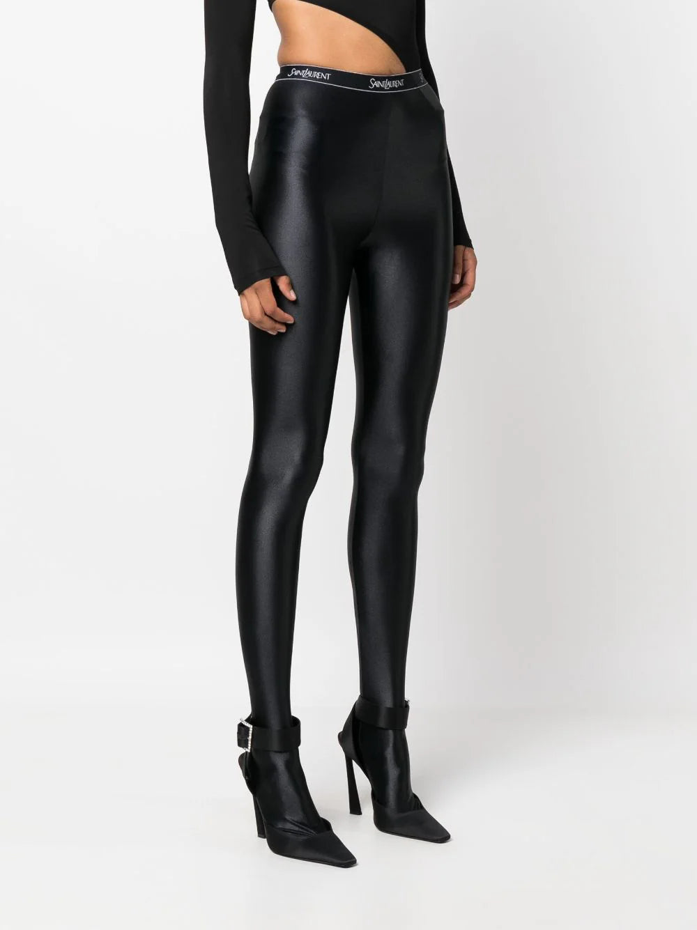Saint Laurent Saint Laurent Tights In Shiny Jersey