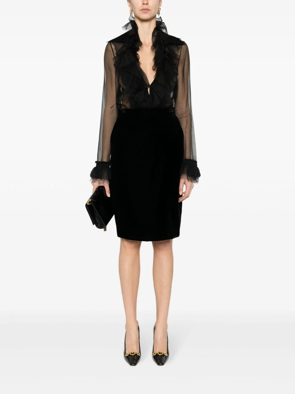 Saint Laurent Skirt In Velvet
