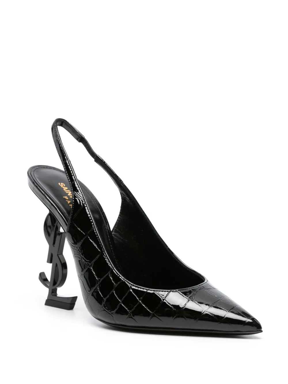Saint Laurent Slingback Opyum In Printed Croco