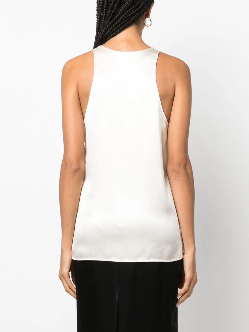 Saint Laurent Tank Top In Silk Satin Crepe