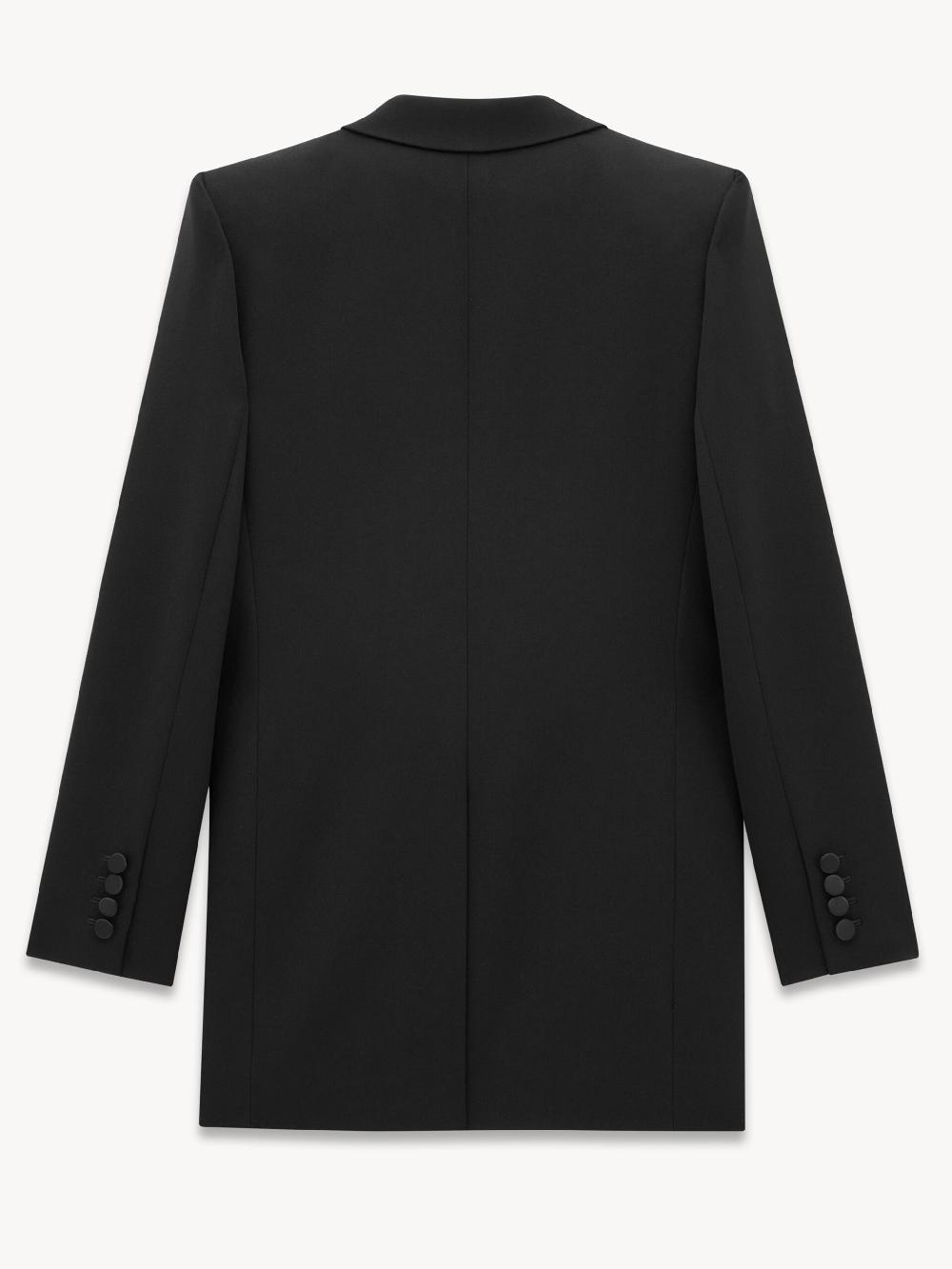 Saint Laurent Tuxedo Jacket In Grain De Poudre