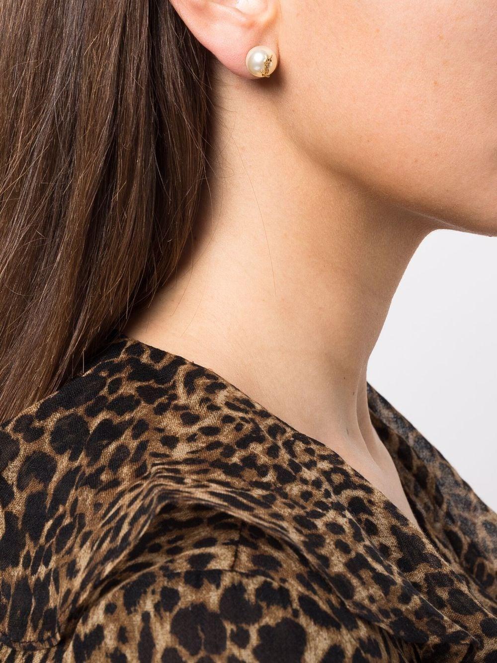 Saint Laurent Ysl Pearl Earrings