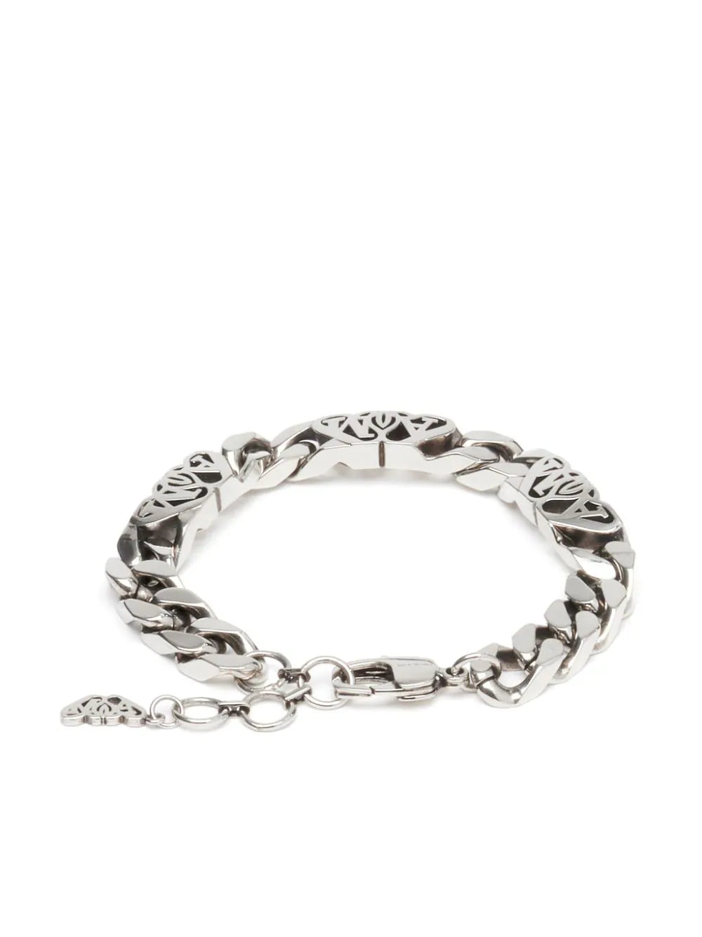 Alexander McQueen Seal Logo Chain Bracelet In Antique Silver