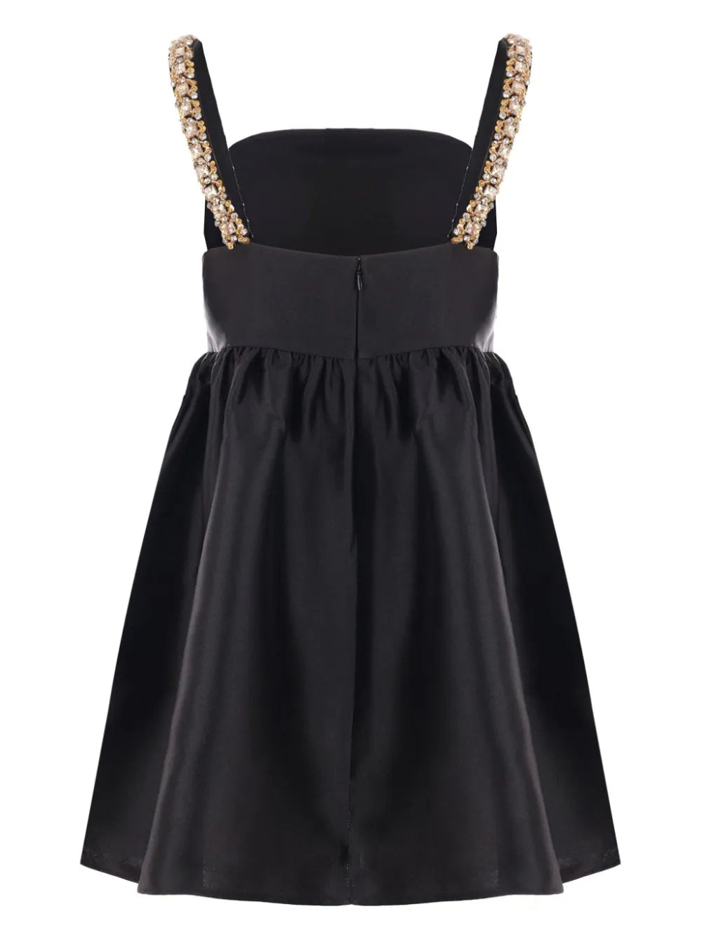 SELF PORTRAIT Black Taffeta Embellished Mini Dress