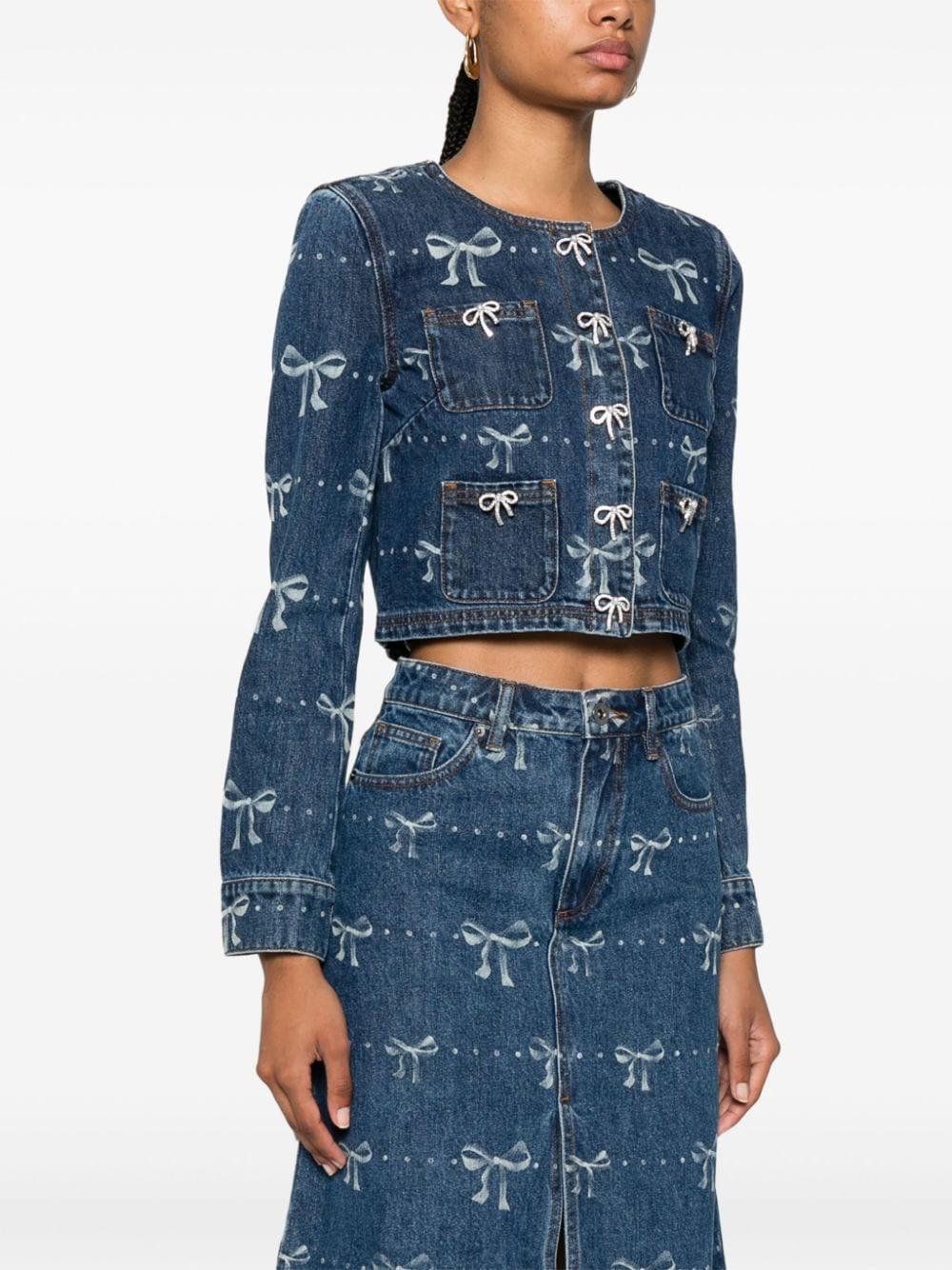 SELF PORTRAIT Bow Denim Jacket