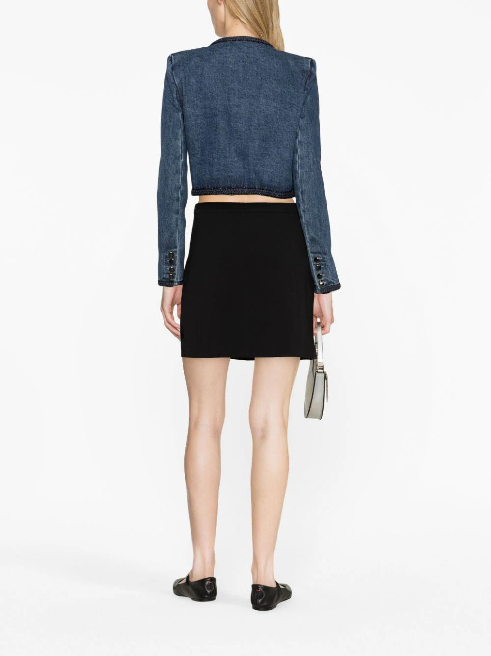 SELF PORTRAIT Braid Detail Denim Jacket