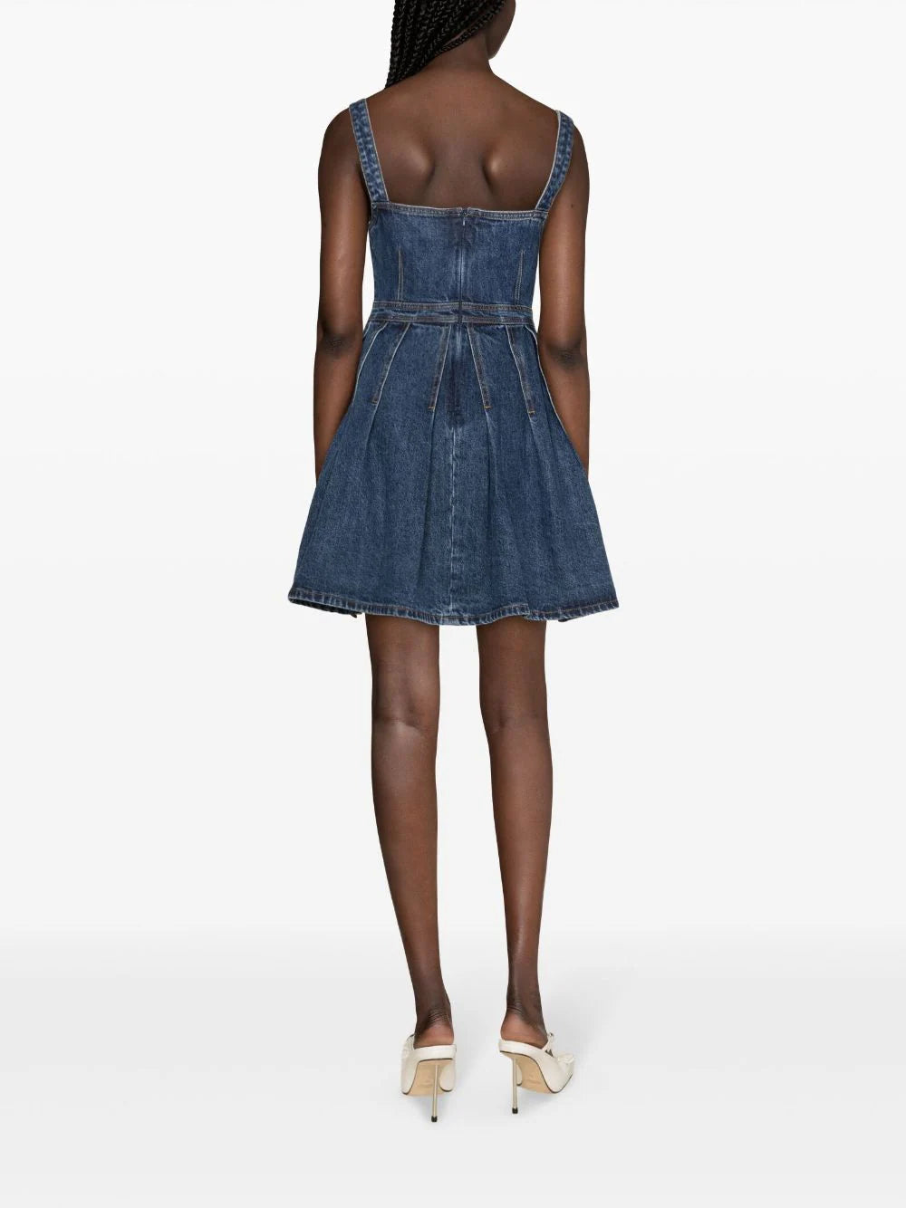 SELF PORTRAIT Denim Embellished Mini Dress
