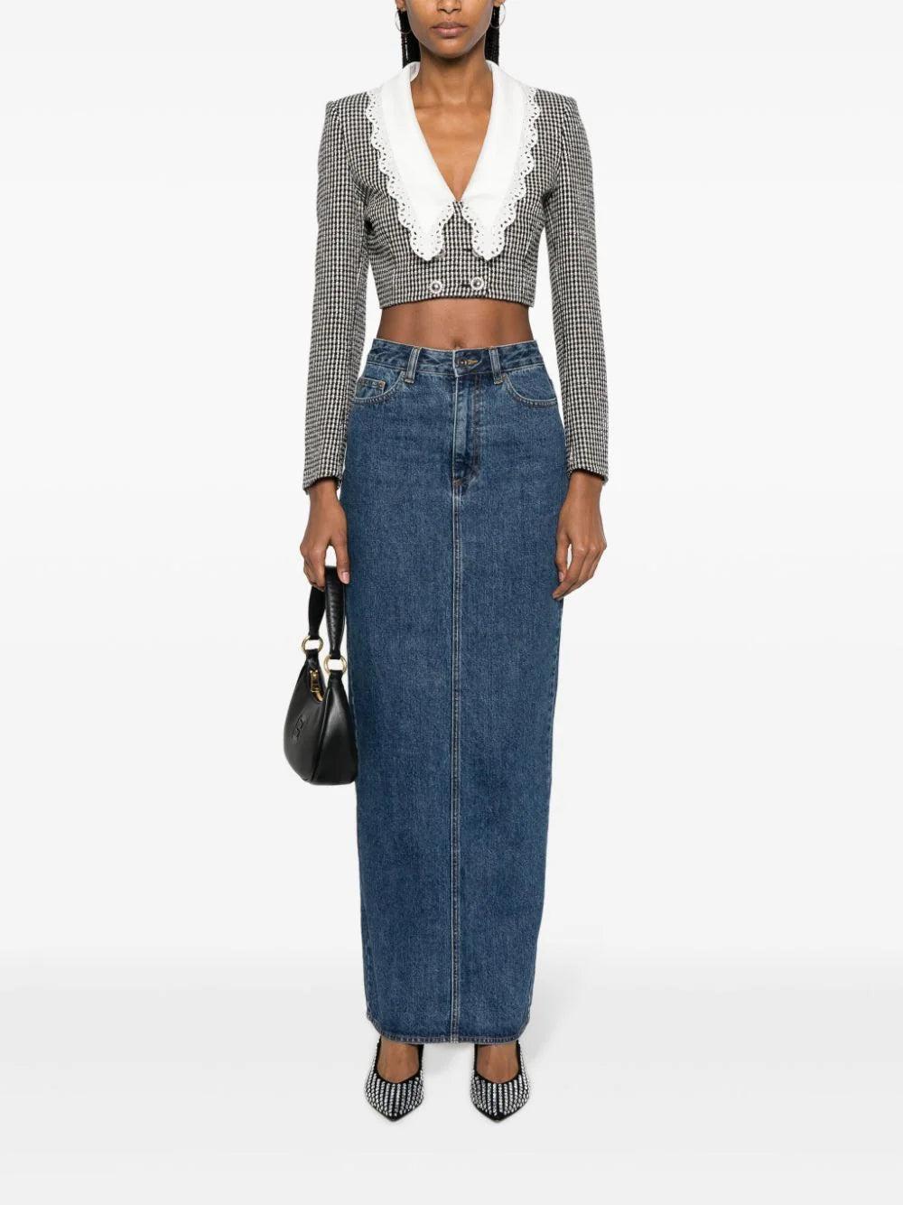 SELF PORTRAIT Denim Maxi Skirt