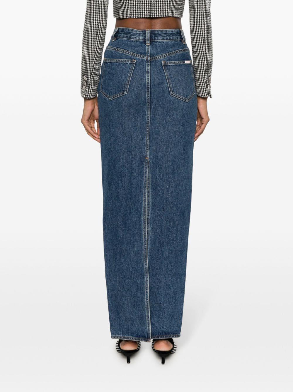 SELF PORTRAIT Denim Maxi Skirt