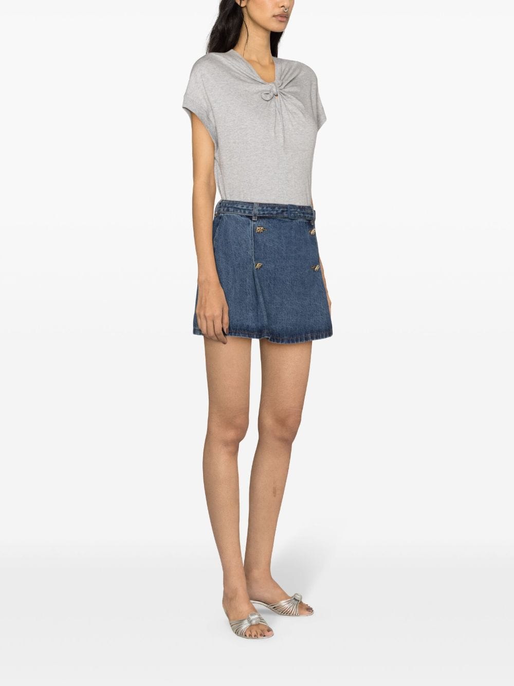 SELF PORTRAIT Denim Mini Skirt