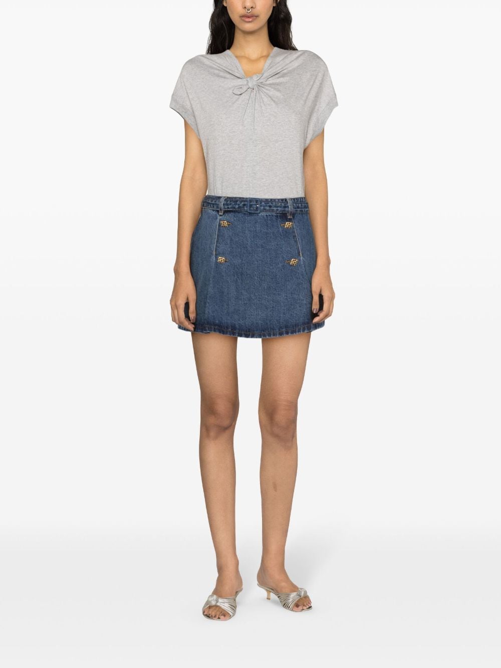 SELF PORTRAIT Denim Mini Skirt