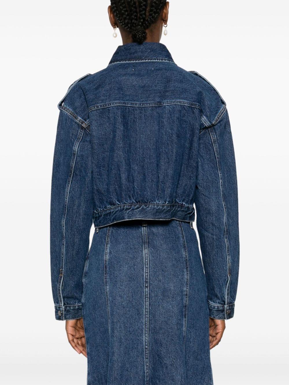 SELF PORTRAIT Denim Utility Cropped Jacket