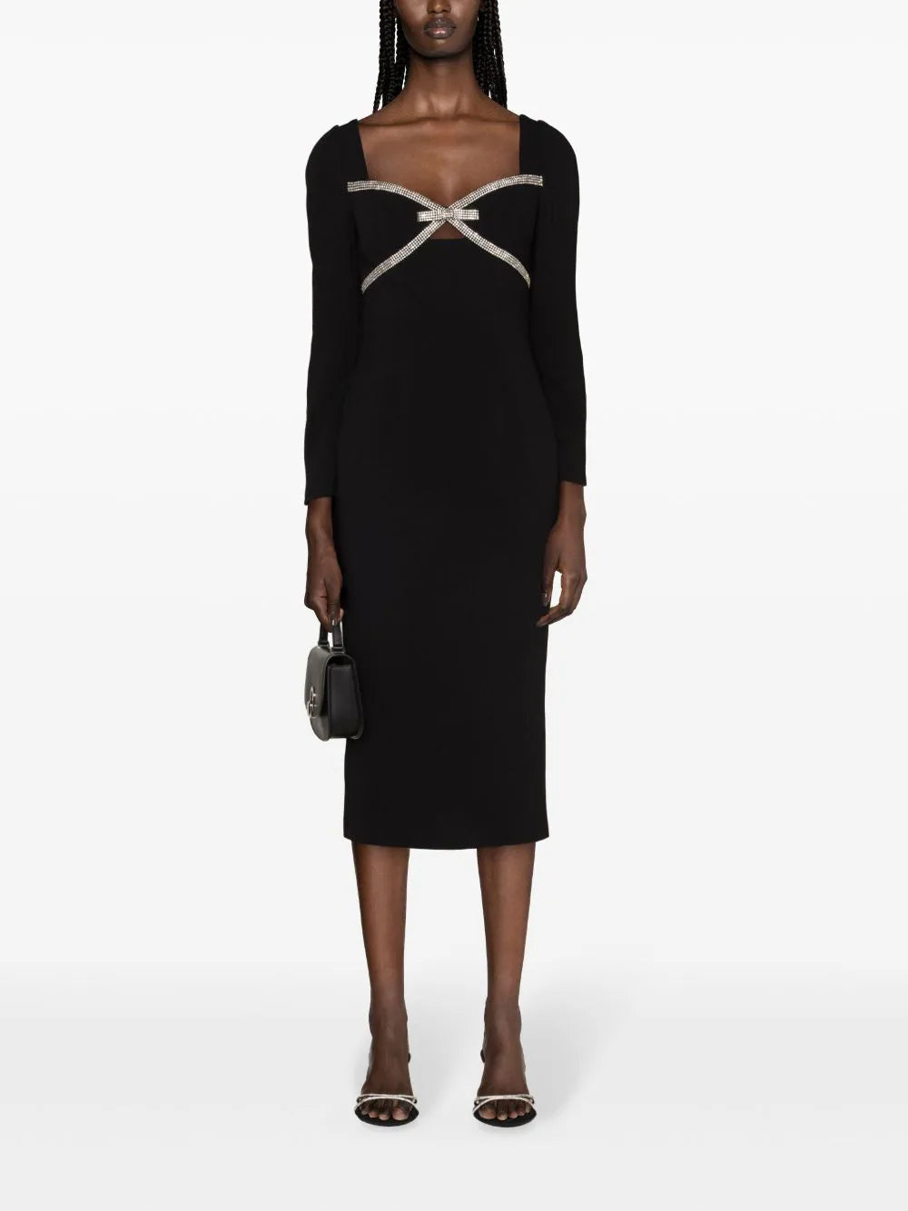 SELF PORTRAIT Diamante Bow Midi Dress