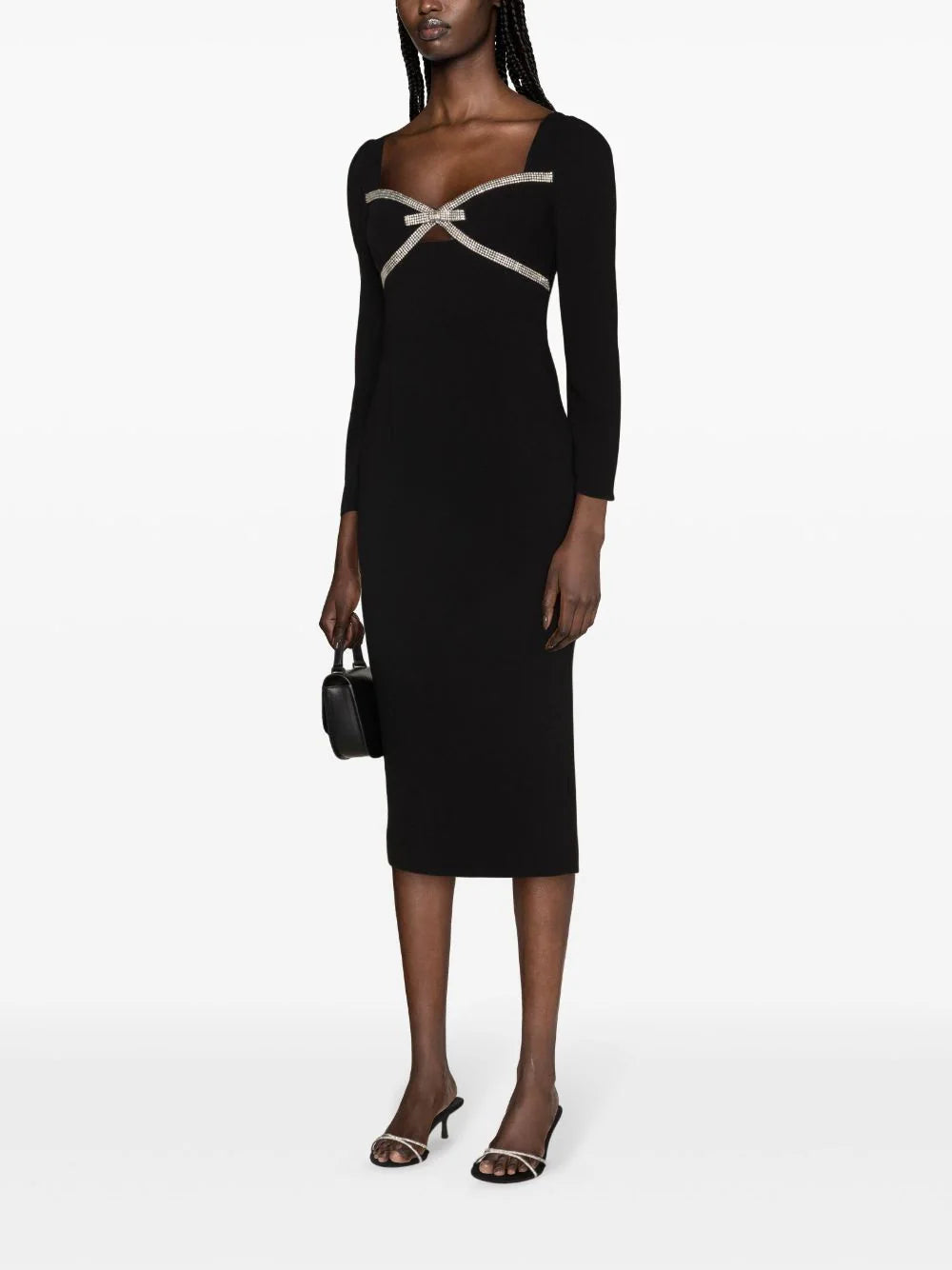 SELF PORTRAIT Diamante Bow Midi Dress
