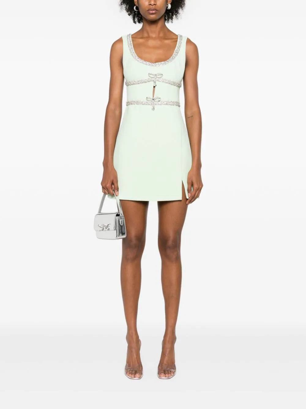 SELF PORTRAIT Diamante Bow Mini Dress