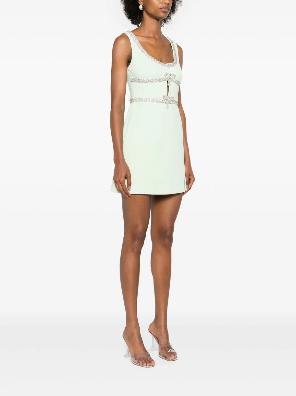 SELF PORTRAIT Diamante Bow Mini Dress