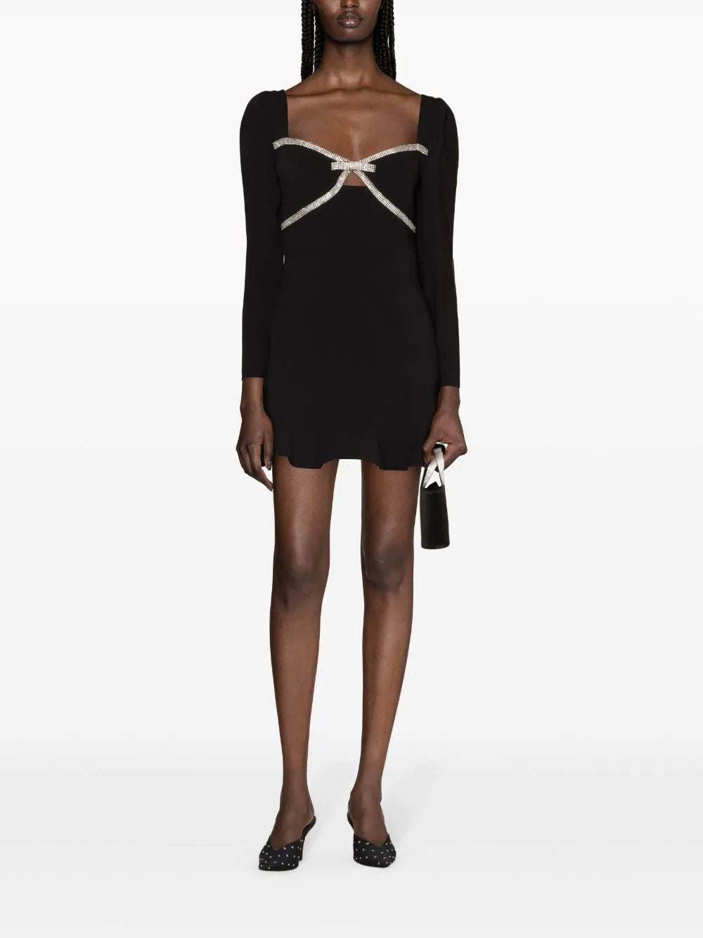 SELF PORTRAIT Diamante Bow Mini Dress