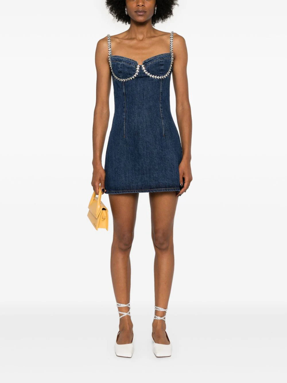 SELF PORTRAIT Diamante Denim Mini Dress