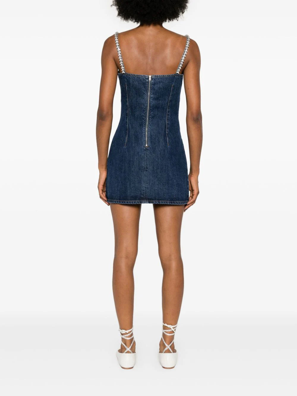 SELF PORTRAIT Diamante Denim Mini Dress
