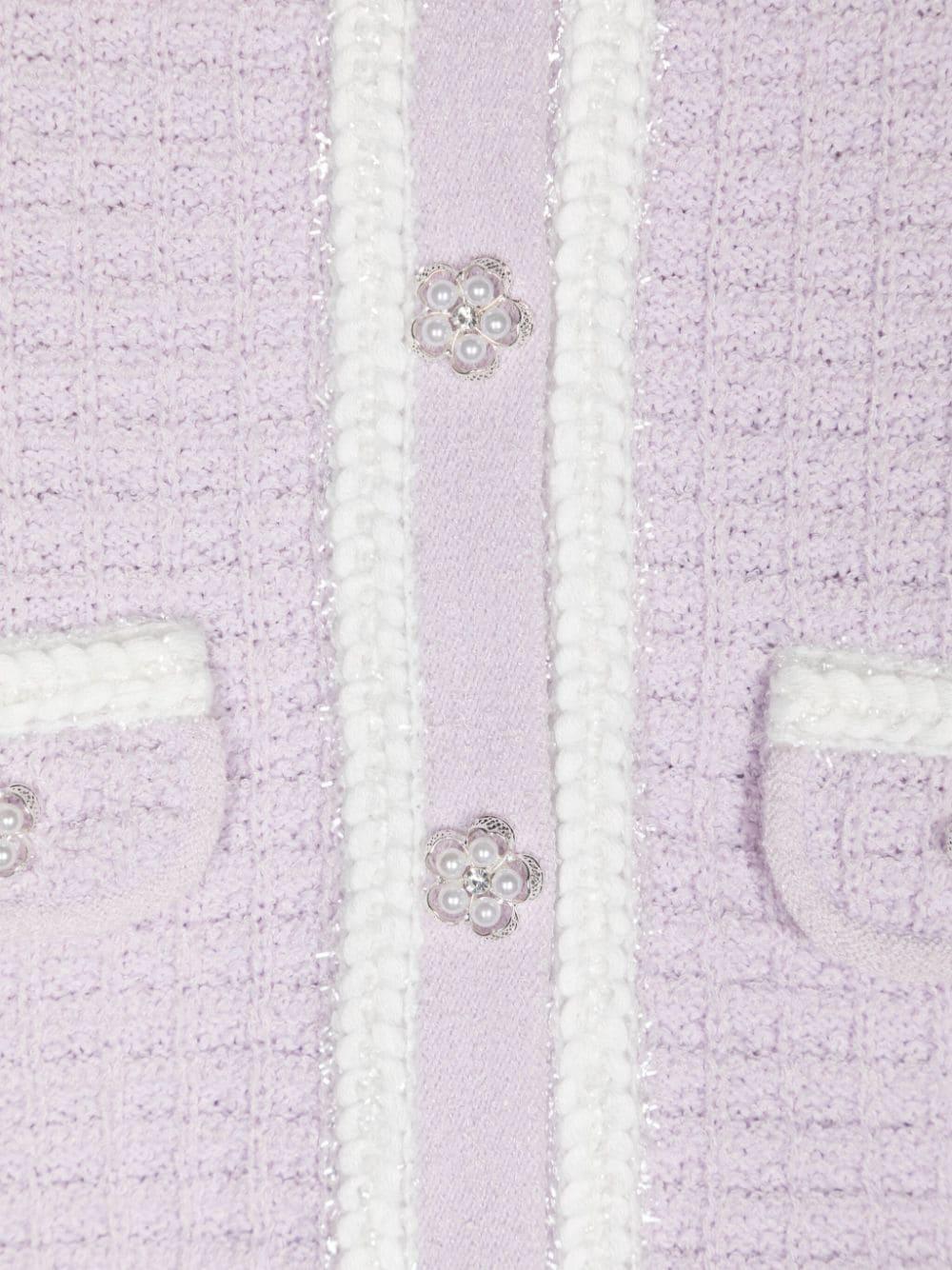 SELF PORTRAIT Kids Lilac Knit Cardigan