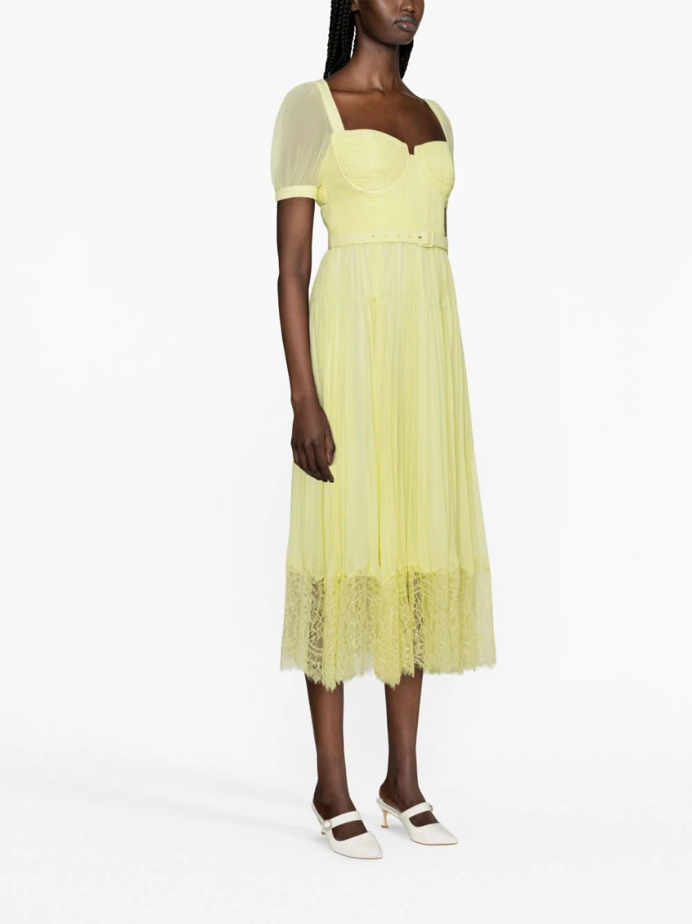 SELF PORTRAIT Lace Detail Midi Dress
