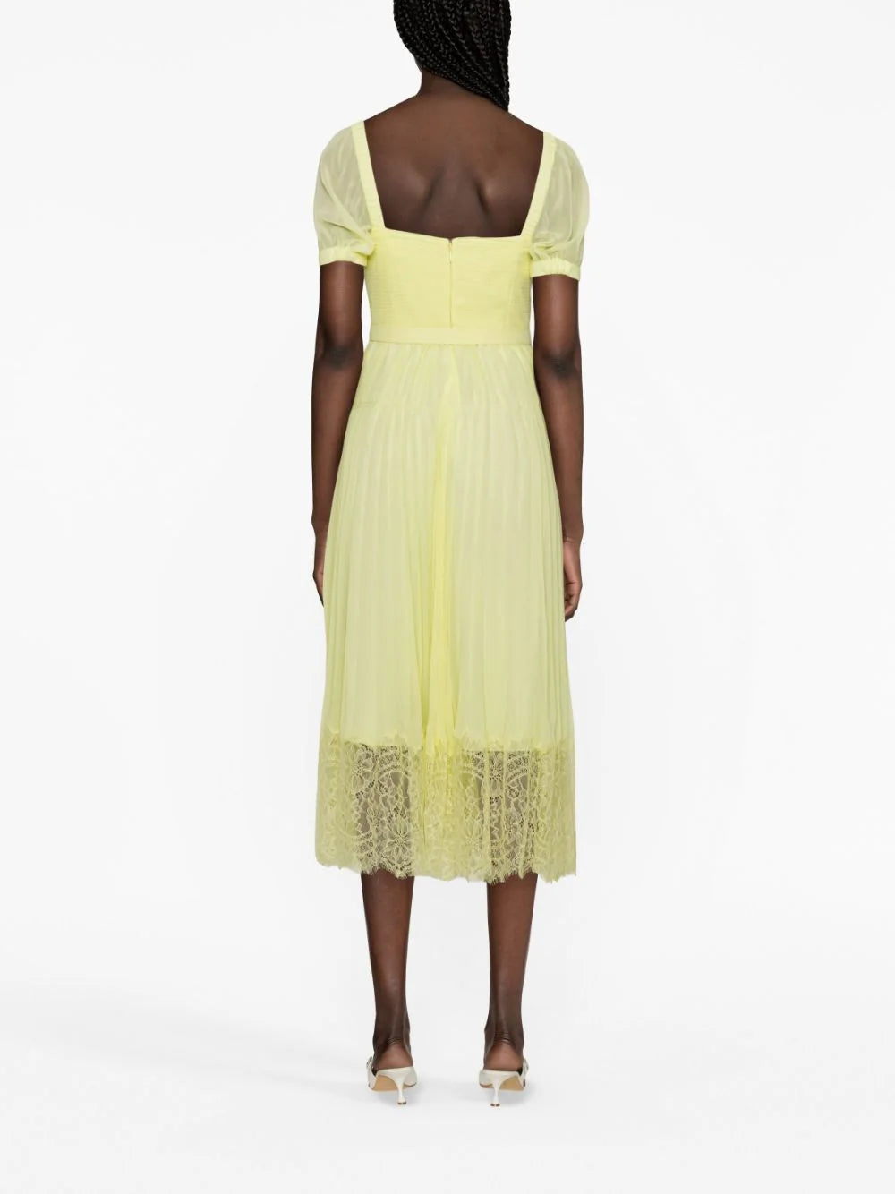 SELF PORTRAIT Lace Detail Midi Dress