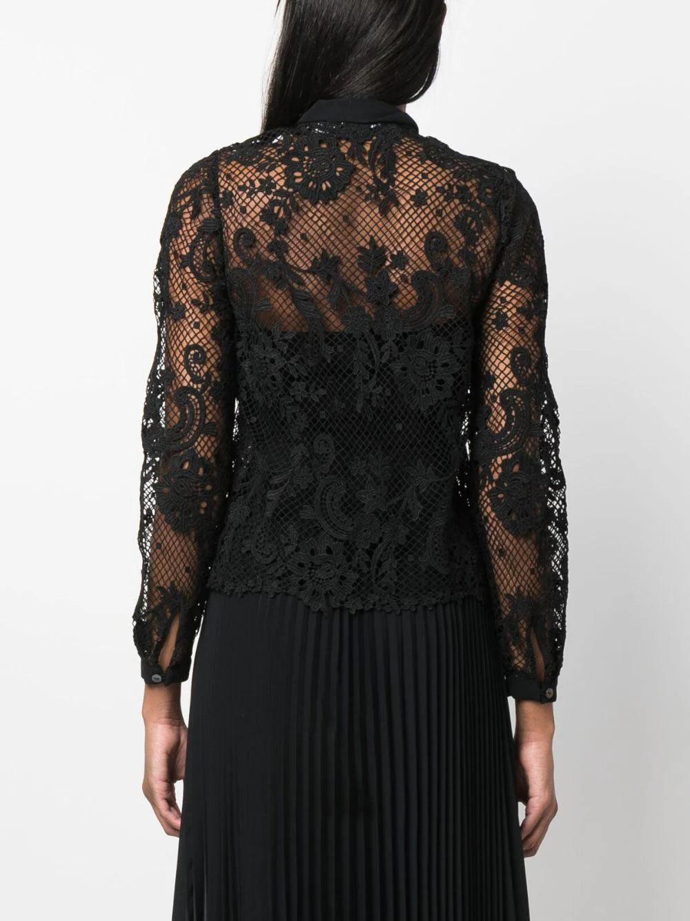SELF PORTRAIT Lace Pussy Bow Shirt