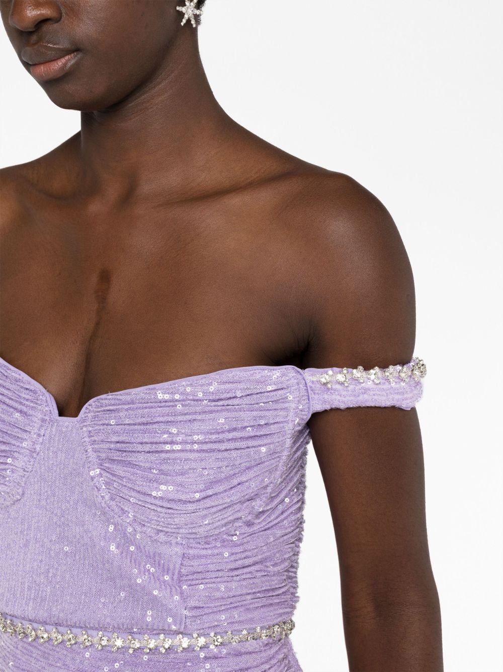 SELF PORTRAIT Lilac Sequin Midi Dress