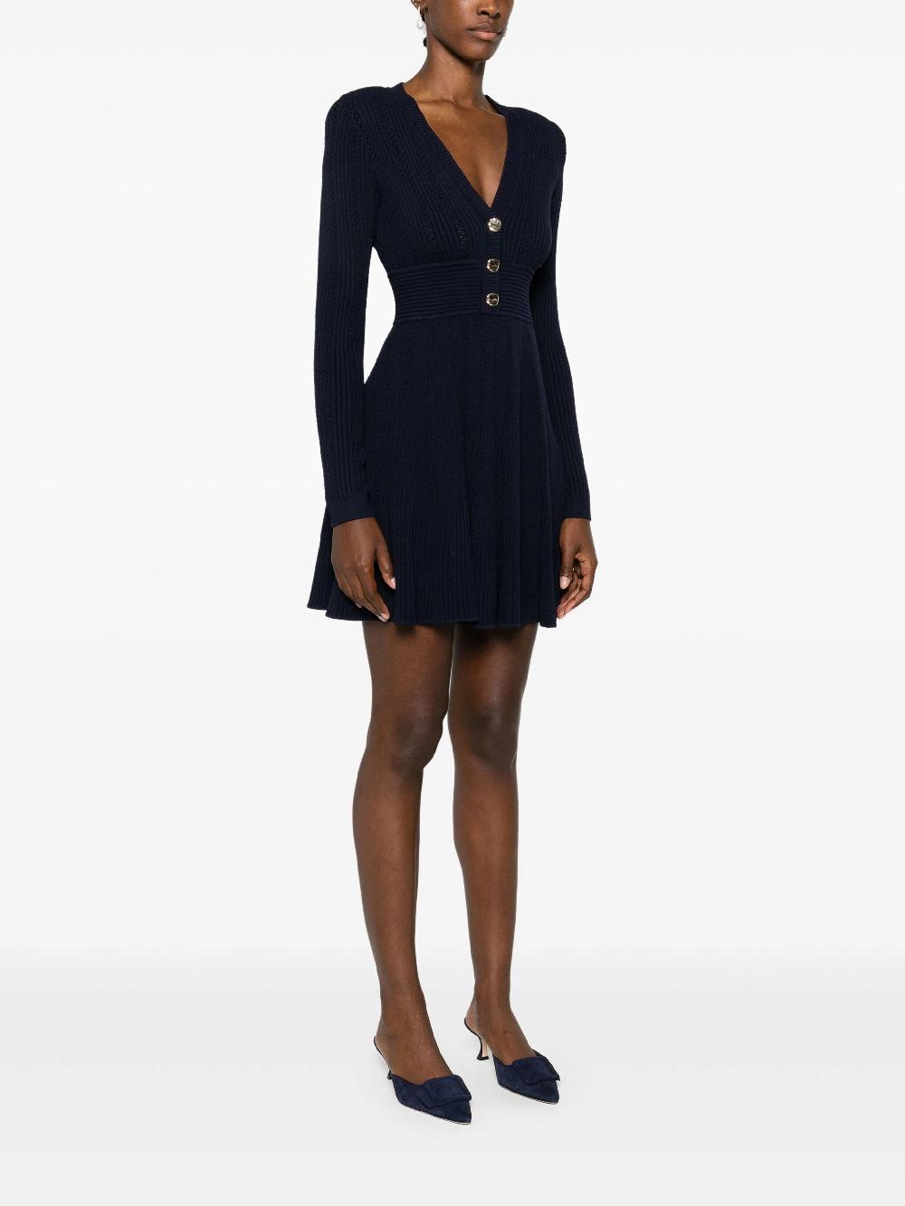 SELF PORTRAIT Pointelle Knit Midi Dress