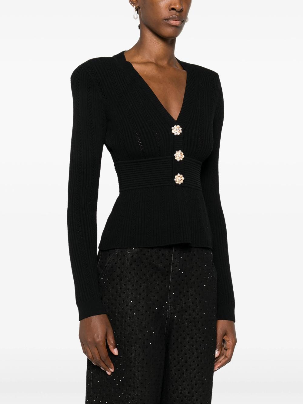 SELF PORTRAIT Pointelle Knit Top