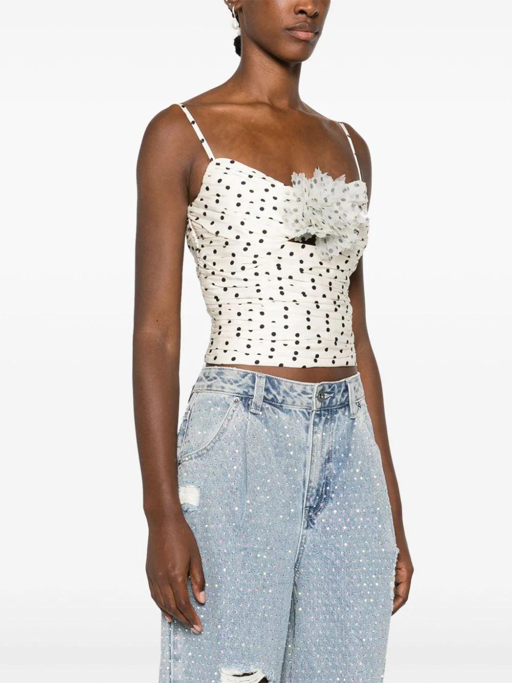SELF PORTRAIT Polka Dot Top