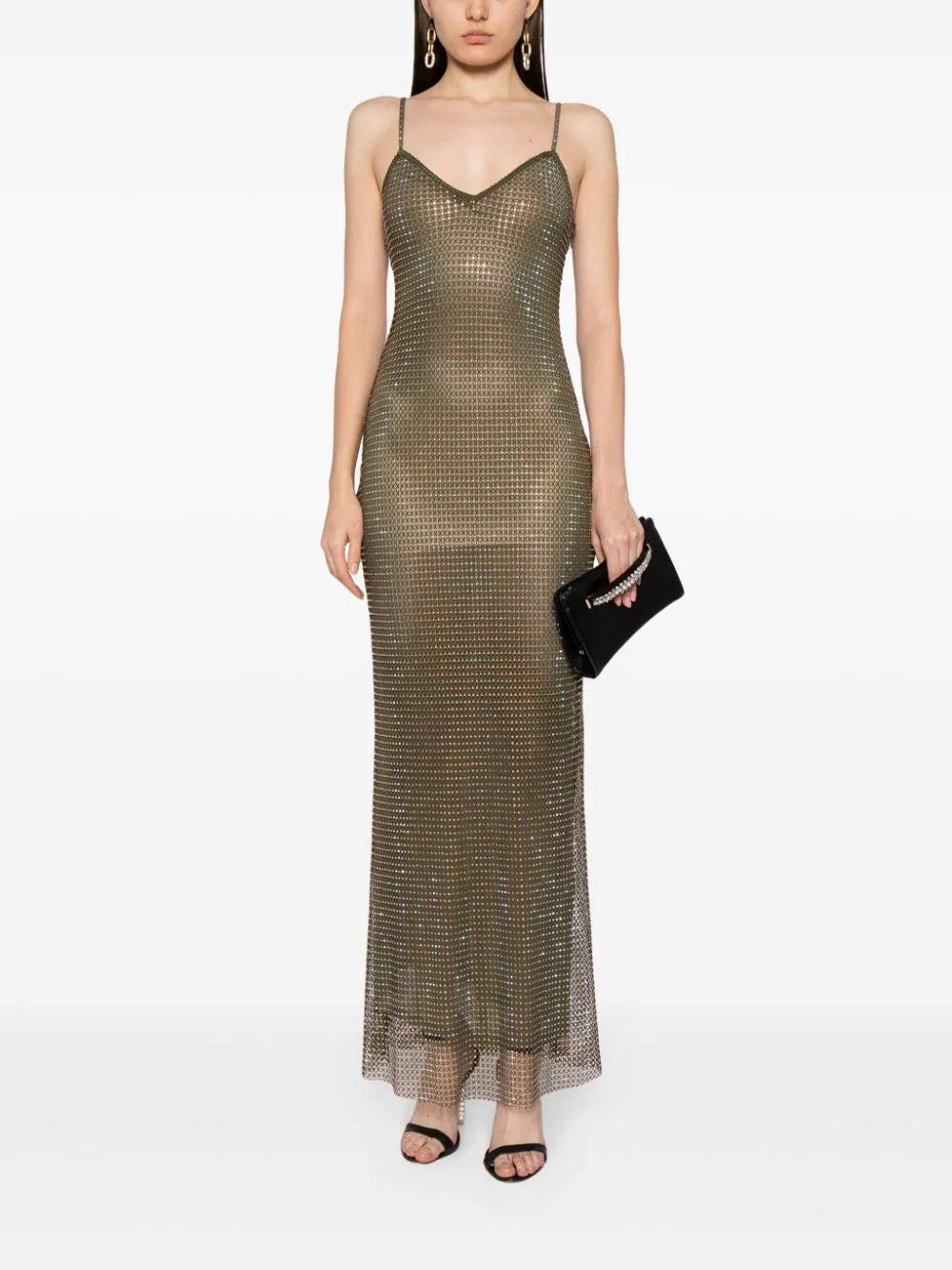 SELF PORTRAIT Rhinestone Maxi Dress