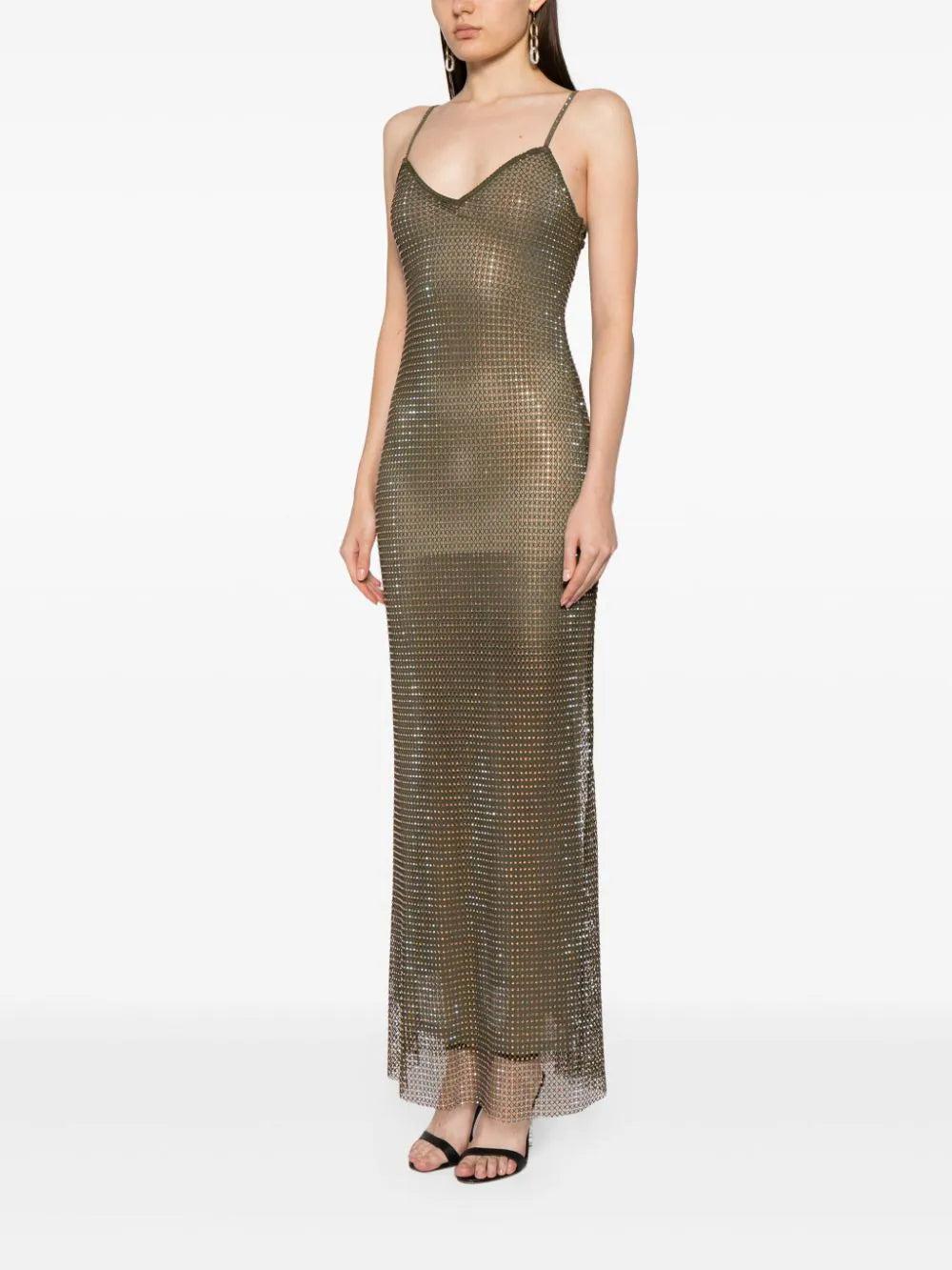 SELF PORTRAIT Rhinestone Maxi Dress