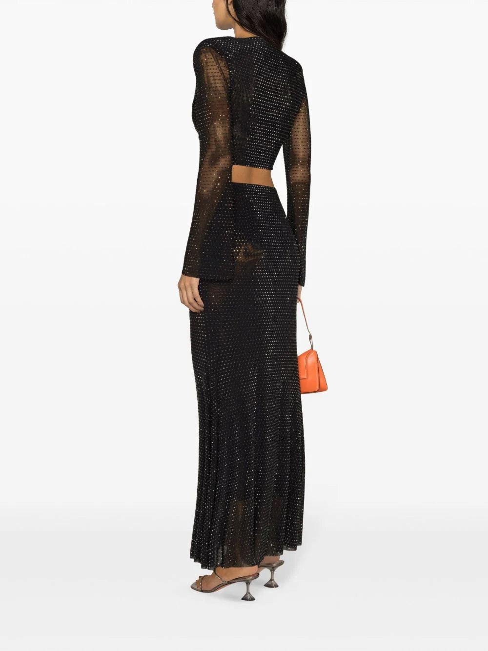 SELF PORTRAIT Rhinestone Maxi Skirt