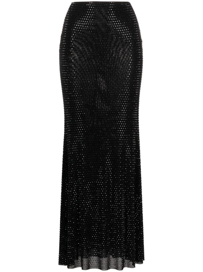 SELF PORTRAIT Rhinestone maxi skirt