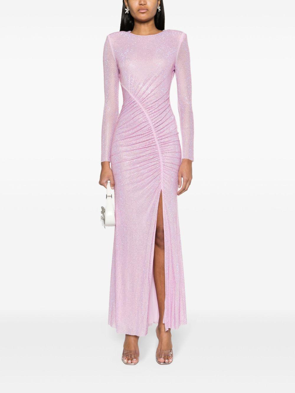 SELF PORTRAIT Rhinestone Mesh Maxi Dress