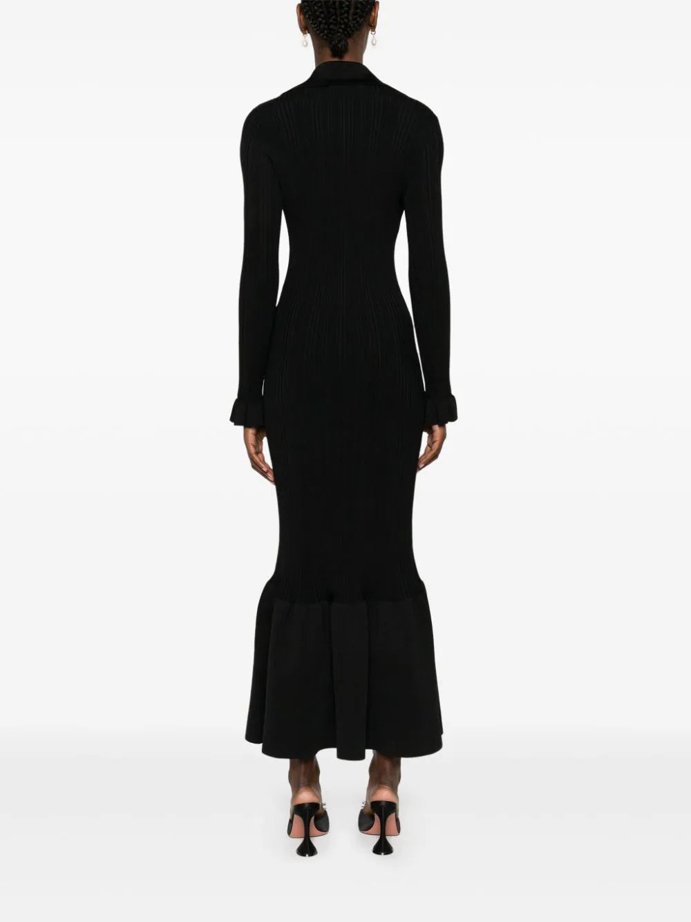 SELF PORTRAIT Ribbed Knit Midi Dress
