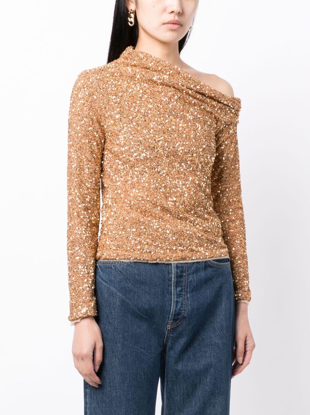 SELF PORTRAIT Sequin Asymmetric Top