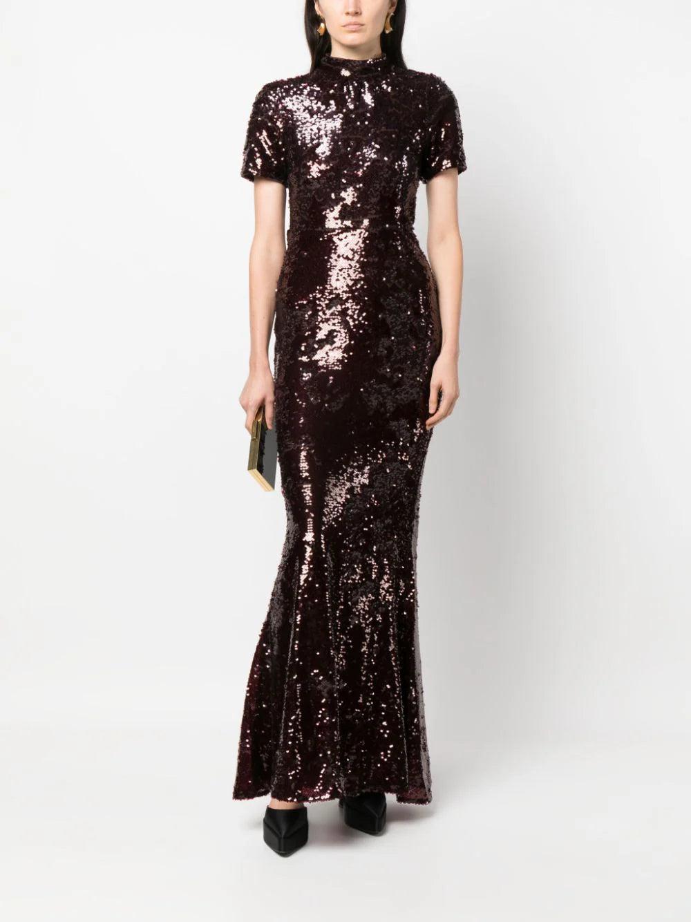 SELF PORTRAIT Sequin Maxi Dress