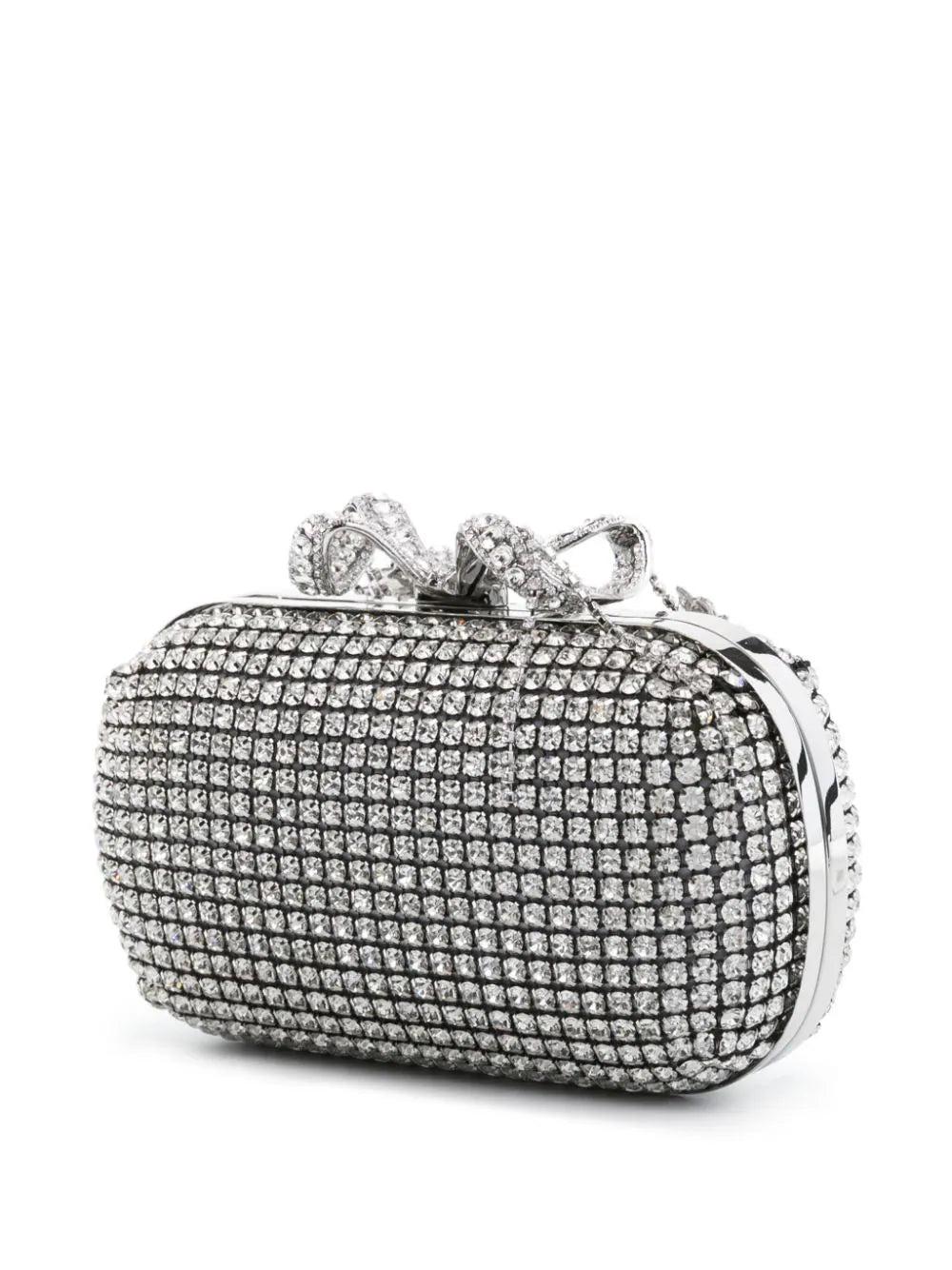 SELF PORTRAIT Silver Chainmail Clutch Bag