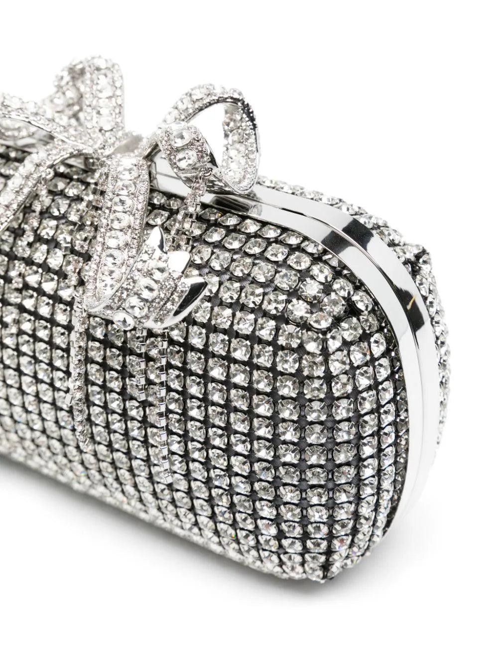 SELF PORTRAIT Silver Chainmail Clutch Bag
