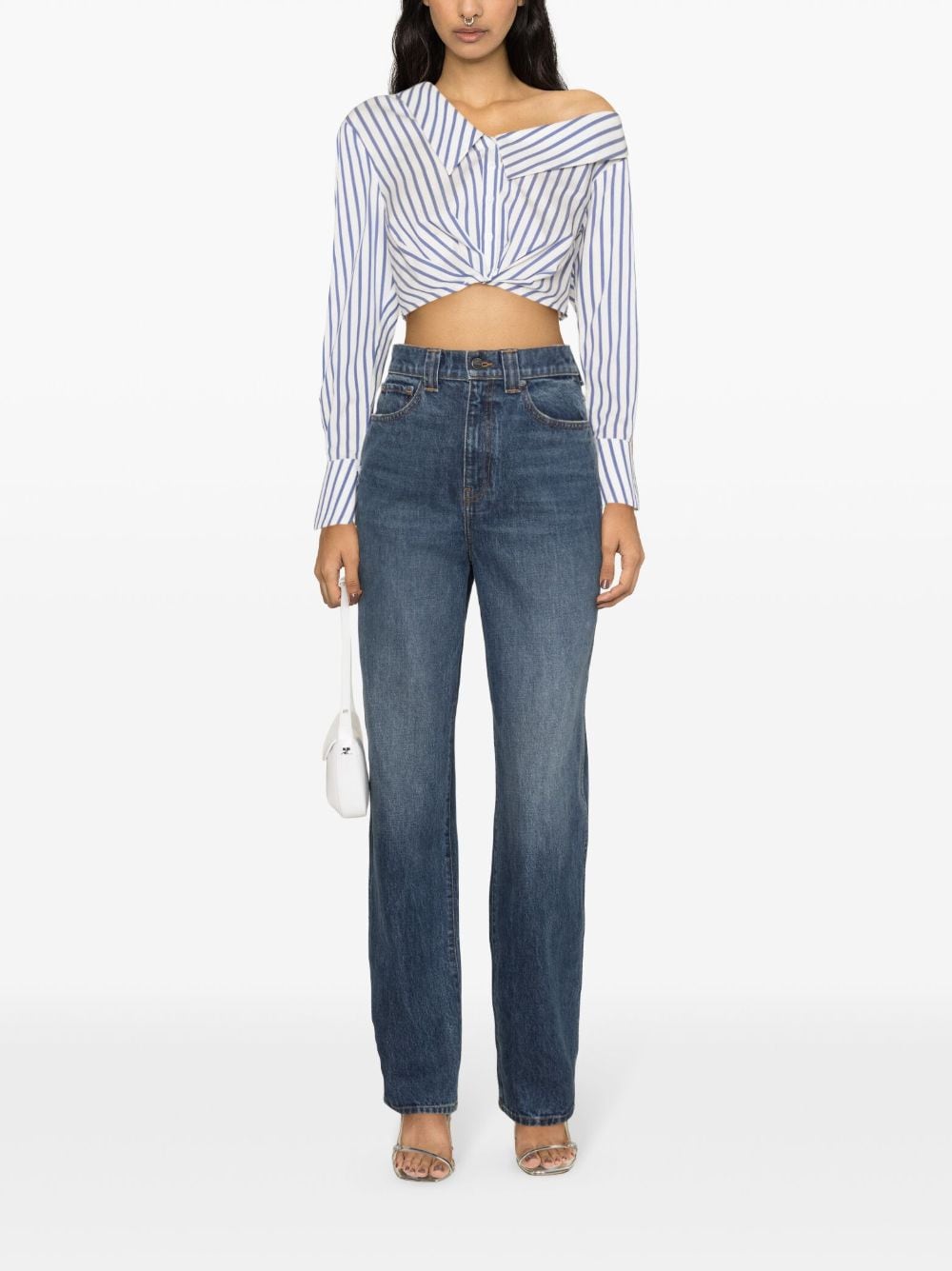 SELF PORTRAIT Stripe Crop Top
