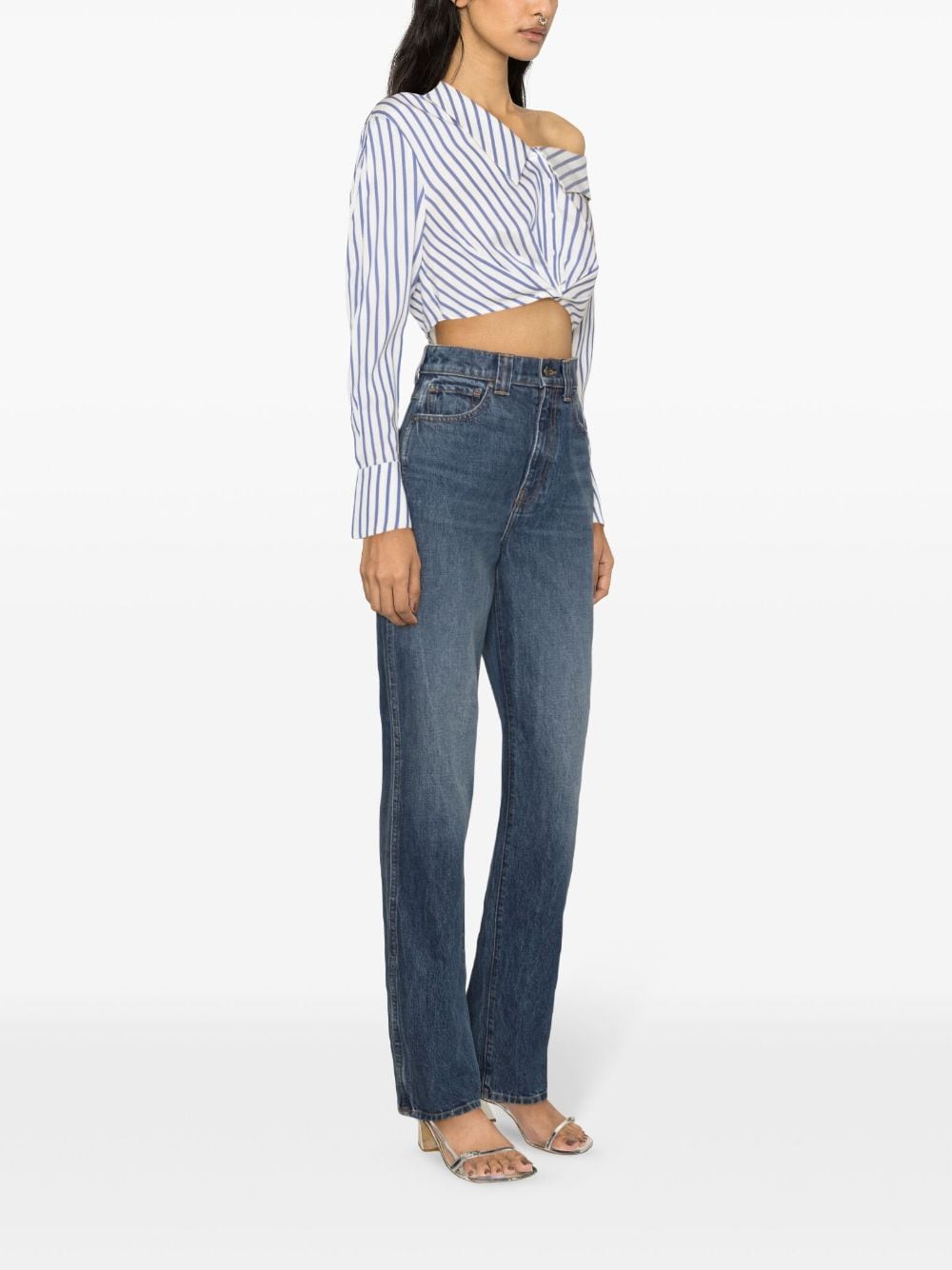 SELF PORTRAIT Stripe Crop Top