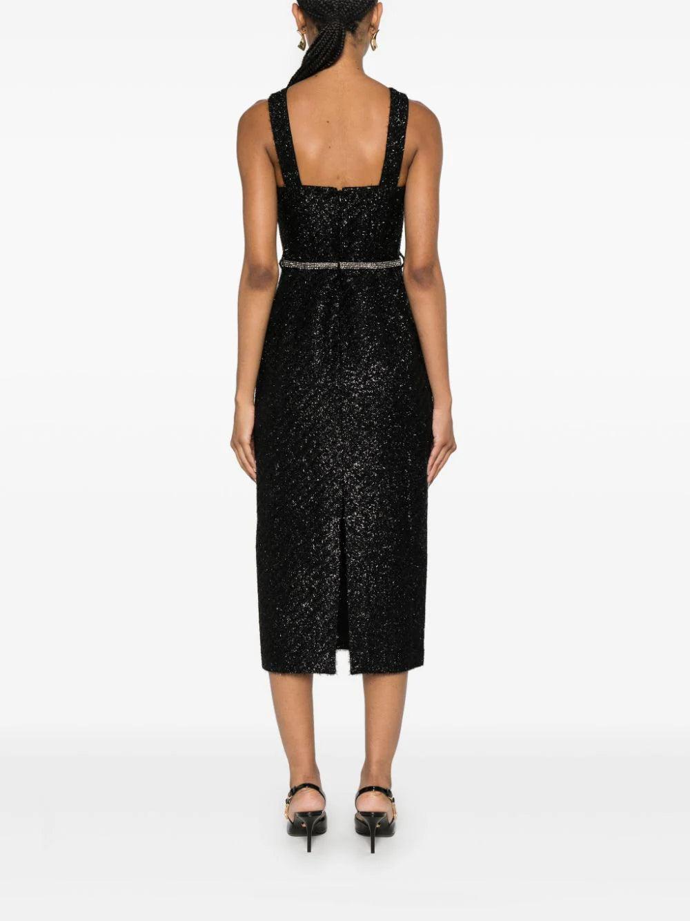 SELF PORTRAIT Tinsel Boucle Midi Dress