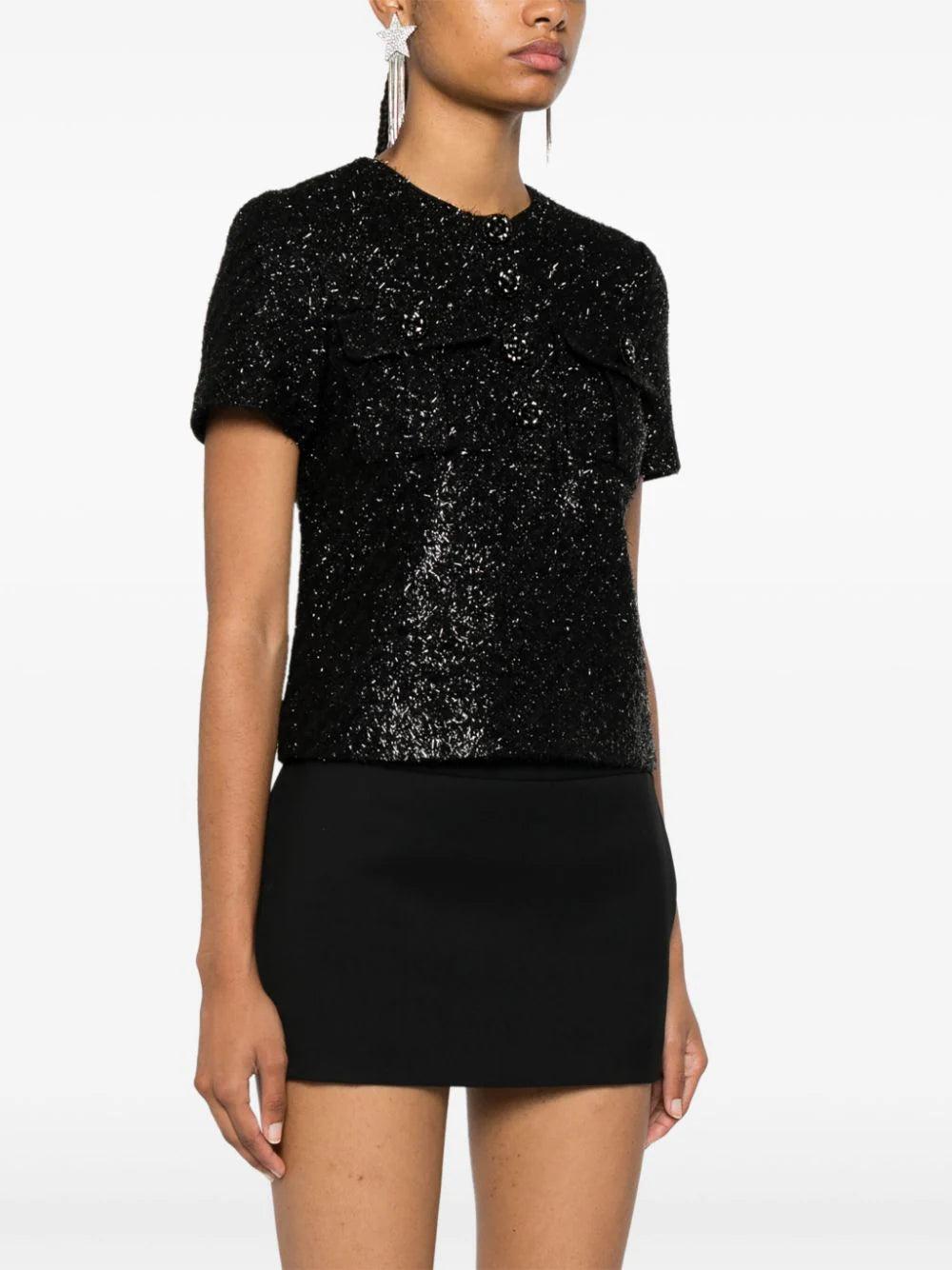 SELF PORTRAIT Tinsel Boucle Top