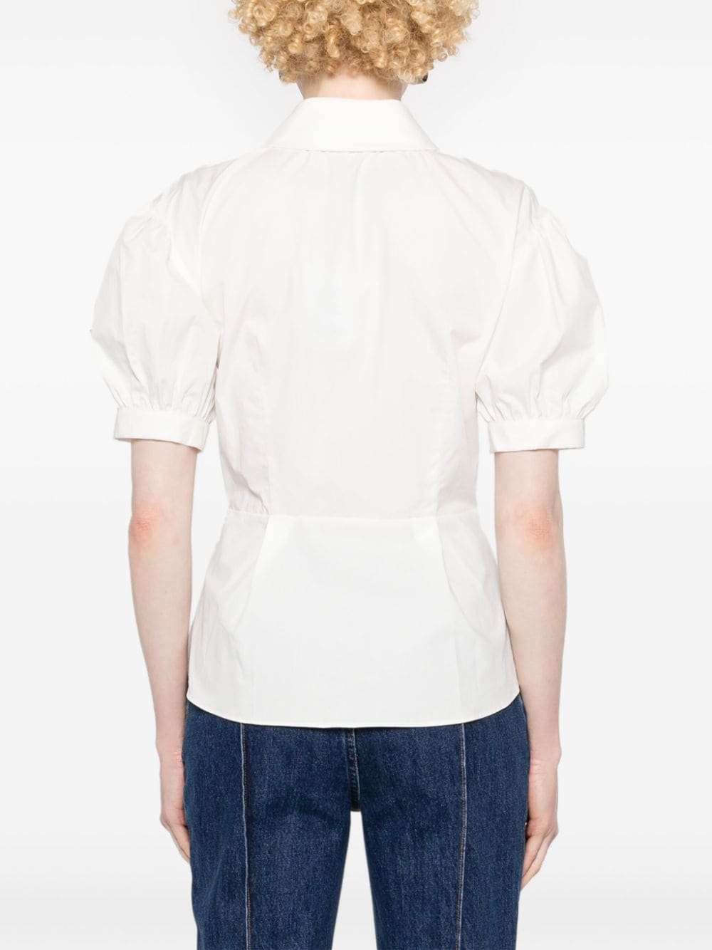 SELF PORTRAIT White Cotton Embellished Top