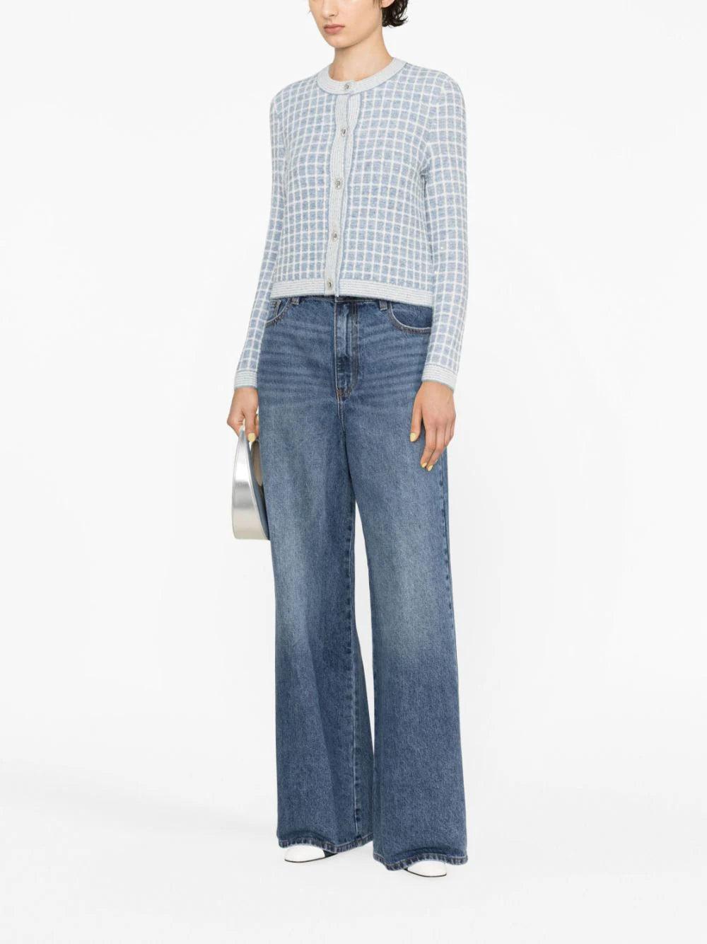 SELF PORTRAIT Wide Leg Denim Jeans