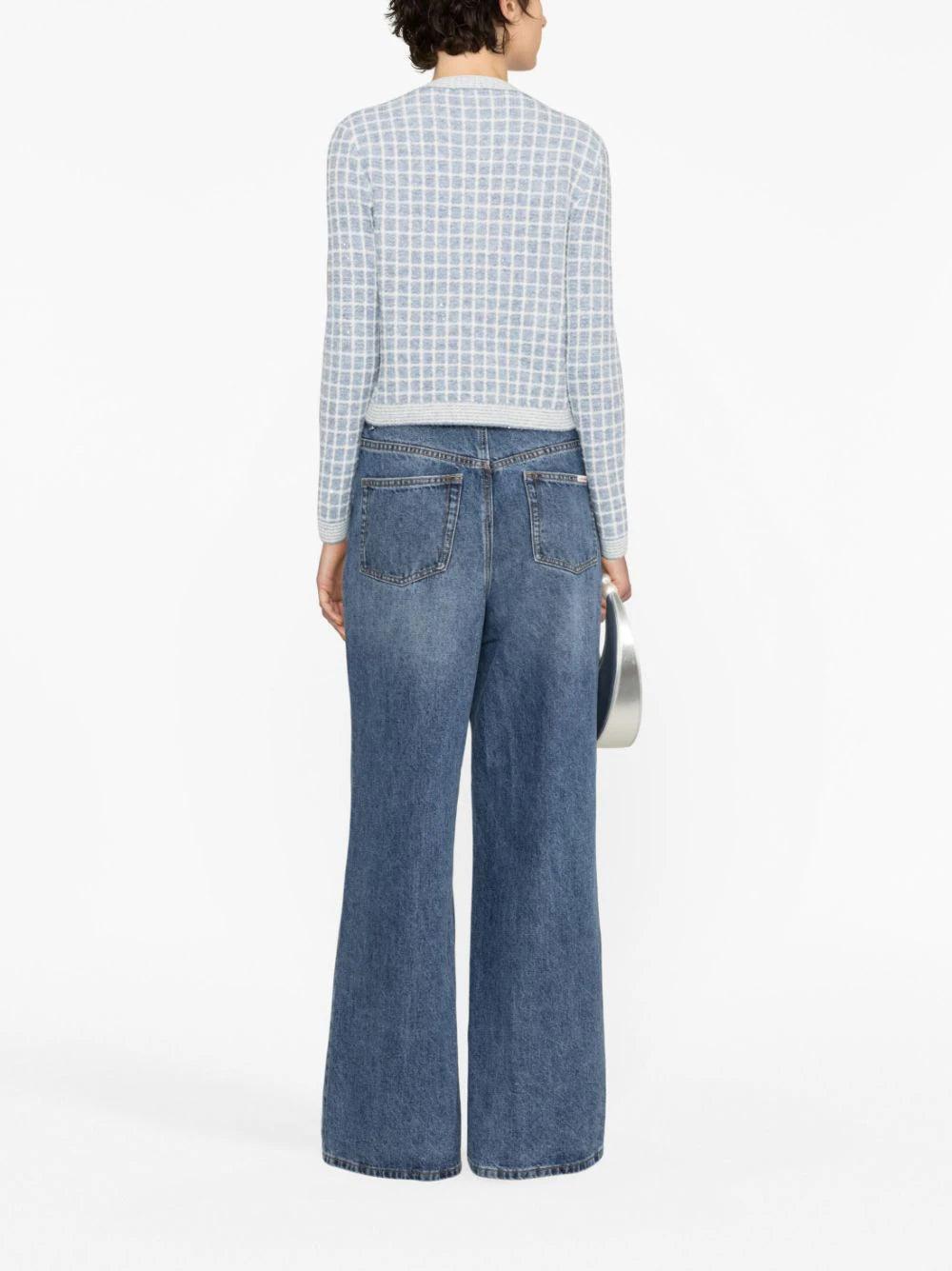 SELF PORTRAIT Wide Leg Denim Jeans